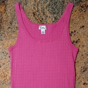 Lilly Pulitzer Pink Ribbed Fitted Tank Top